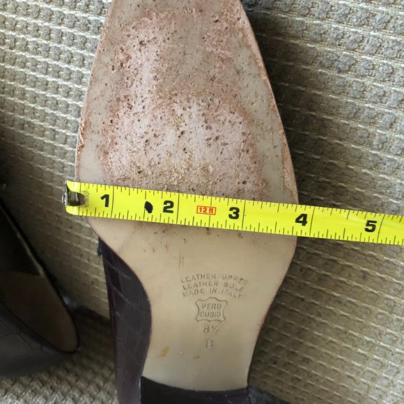 Fratelli Cavallini Women's Brown Croc Leather Print Loafers . - Picture 13 of 14